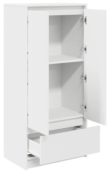 Fehér szerelt fa szekrény fiókkal 55,5x34x119,5 cm