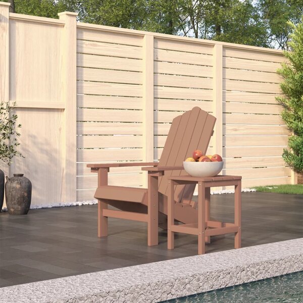 VidaXL barna HDPE kerti adirondack szék asztallal