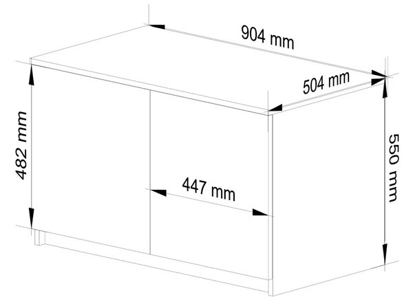 LOTA szekrényhosszabbító 90 cm - fehér