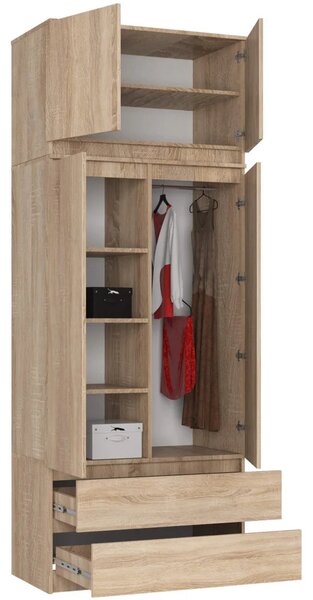 Gardróbszekrény bővíthető 90 cm LOTA - sonoma tölgyfa
