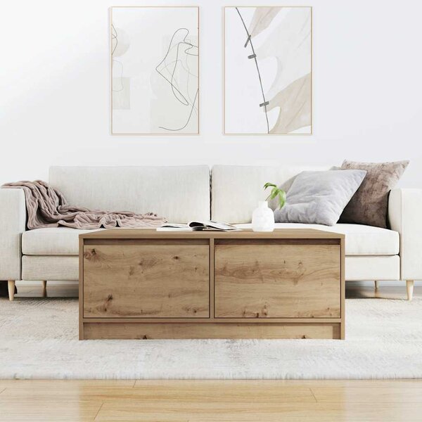 Kézműves tölgy dohányzóasztal fiókokkal 100x100x40 cm