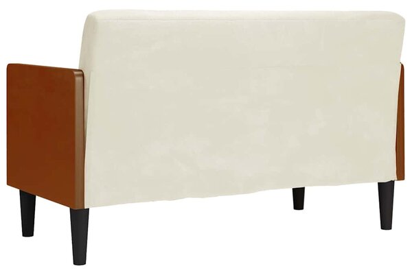 Krém bársony loveseat kanapé párnákkal 110 cm