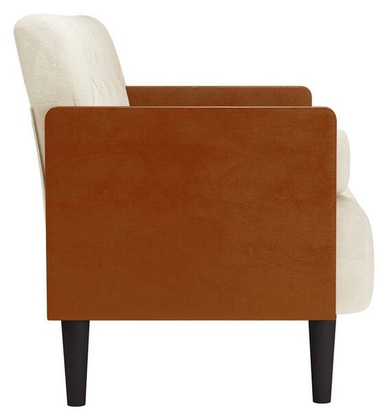 Krém bársony loveseat kanapé párnákkal 110 cm