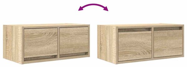 2 db sonoma tölgy színű szerelt fa TV-szekrény 60x31x25,5 cm