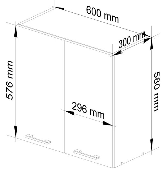 Fali konyhaszekrény 60 cm VERMINA - fehér / szürke