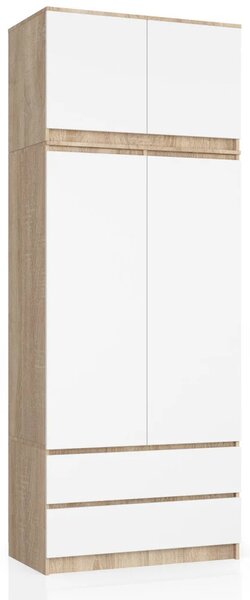 Gardróbszekrény bővíthető 90 cm LOTA - sonoma tölgy / fehér