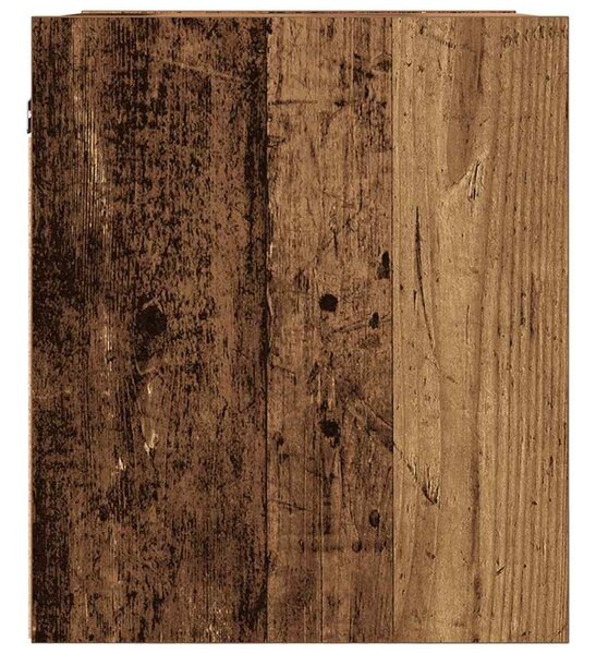 2 db antik fa színű falra szerelhető éjjeliszekrény 38x34x40 cm