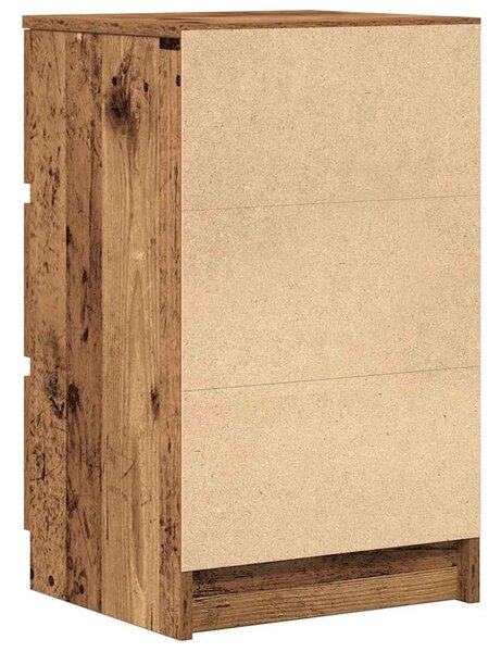 2 db antik fa éjjeliszekrények 3 fiókkal 39x35x65 cm