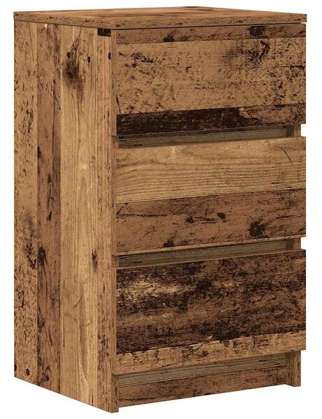 2 db antik fa éjjeliszekrények 3 fiókkal 39x35x65 cm