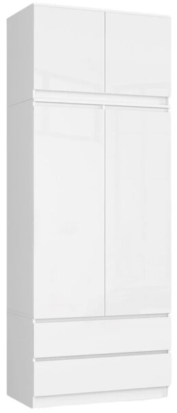 LOTA szekrényhosszabbító 90 cm - fehér / fényes fehér