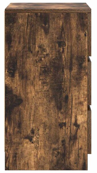 2 db füstölt tölgy éjjeliszekrények 3 fiókkal 39x35x65 cm