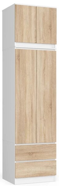 Gardróbszekrény bővíthető 60 cm WREN - fehér / sonoma tölgy