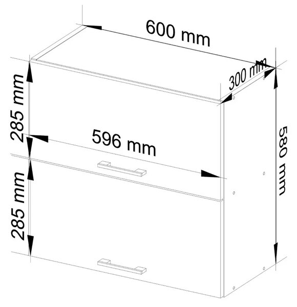 Felső fali konyhaszekrény 60 cm VERMINA - fehér