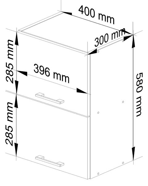 Felső fali konyhaszekrény 40 cm VERMINA - fehér