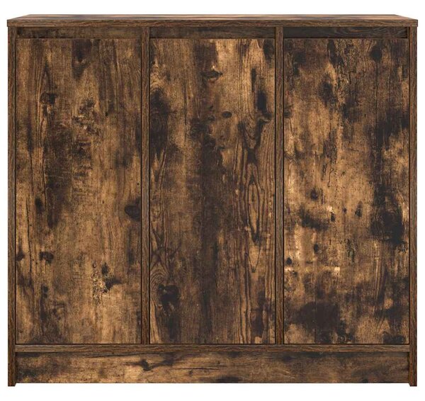 Füstös tölgy színű szerelt fa tálalószekrény 85x34x76 cm