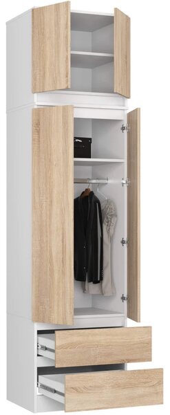 Gardróbszekrény bővíthető 60 cm WREN - fehér / sonoma tölgy