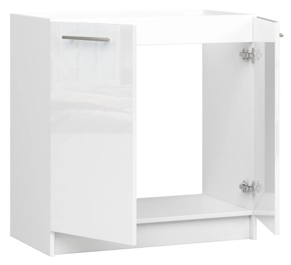 Mosdószekrény 80 cm VERMINA - fehér / fényes fehér