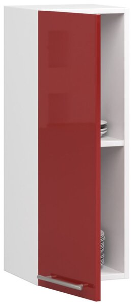 Felső konyhaszekrény 30 cm VERMINA - fehér / piros fényes felülettel