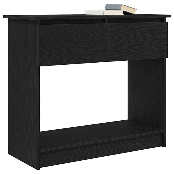 Fekete konzolasztal fiókokkal 85,5x38,5x74,5 cm