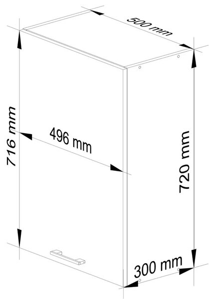 Felső konyhaszekrény 50 cm VERMINA - fehér