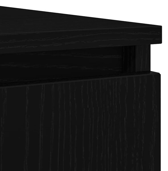 Fekete tölgy szerelt fa tálalószekrény fiókos 100,5x35x76 cm