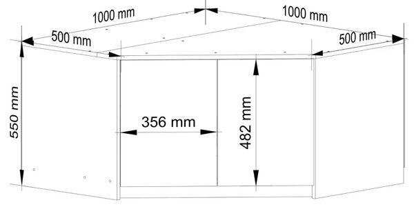 Sarokszekrény bővítmény LOTA 100 cm - szürke