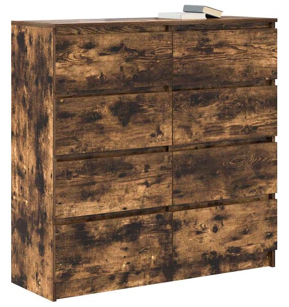 Füstös tölgy színű szerelt fa tálalószekrény 100x35x99 cm