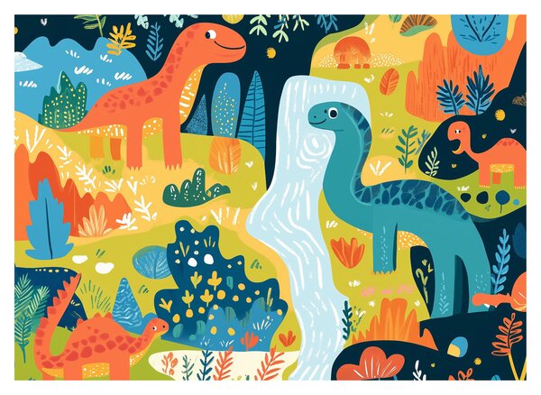 Kép - Vidám dinoszauruszok (70x50 cm)