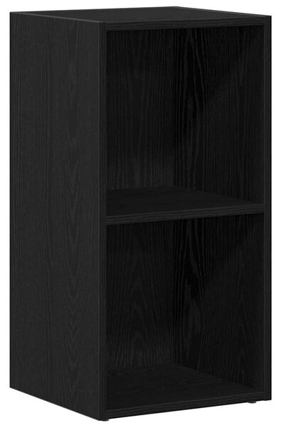 Fekete tölgy szerelt fa LP tárolódoboz 71x34x36 cm