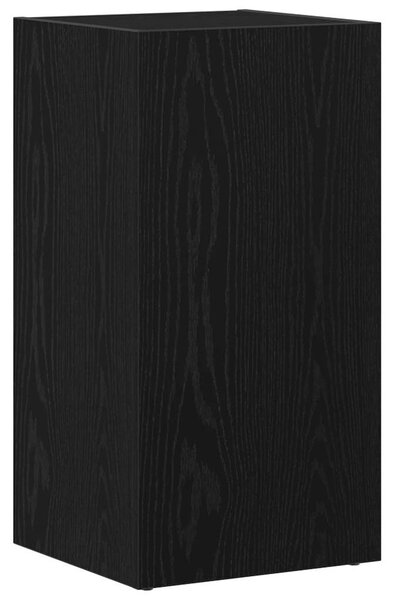 Fekete tölgy szerelt fa LP tárolódoboz 71x34x36 cm