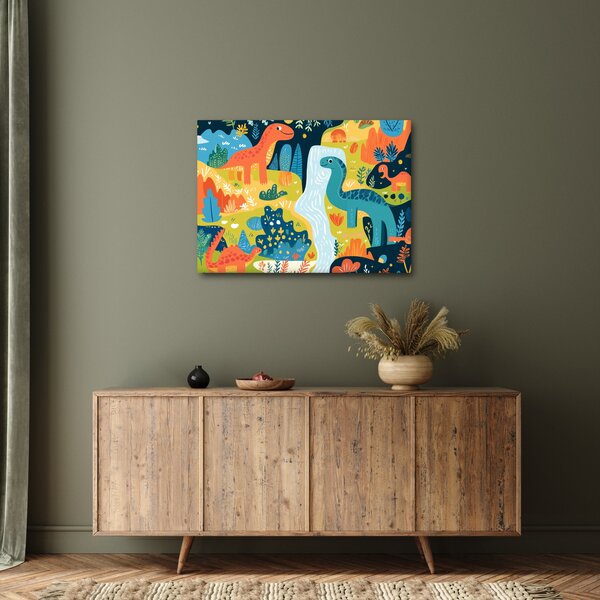 Kép - Vidám dinoszauruszok (70x50 cm)