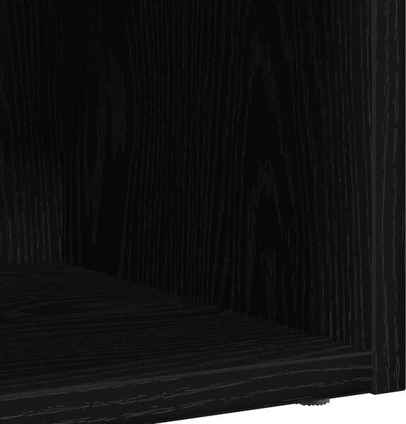 Fekete tölgy szerelt fa LP tárolódoboz 71x34x36 cm
