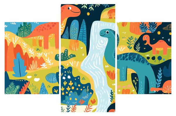 Kép - Vidám dinoszauruszok (90x60 cm)