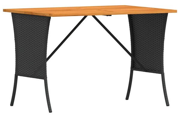 5 részes fekete polyrattan kerti kanapészett párnákkal