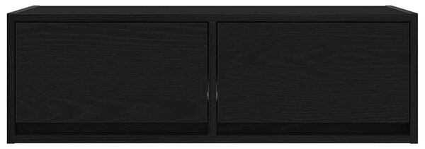 2 db fekete tölgy színű szerelt fa TV-szekrény 80x31x25,5 cm