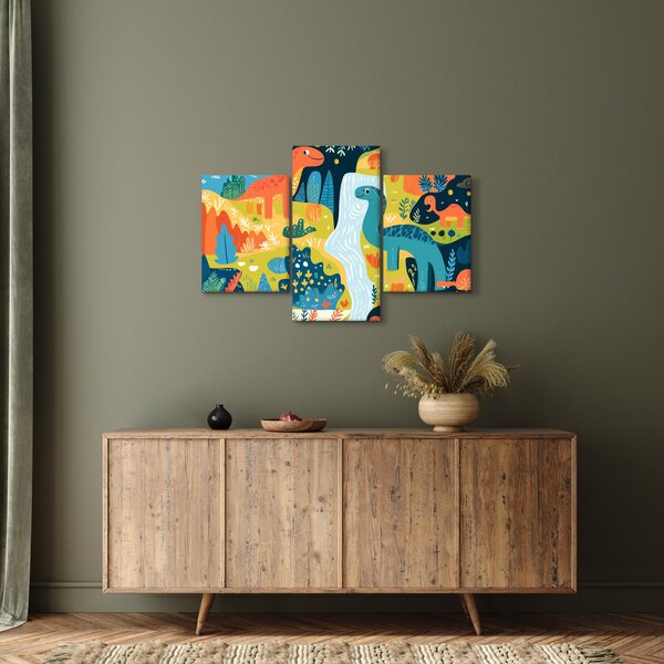 Kép - Vidám dinoszauruszok (90x60 cm)