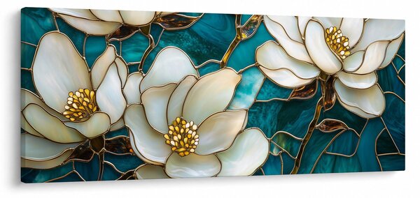 Kép - Ólomüveg magnóliával (120x50 cm)