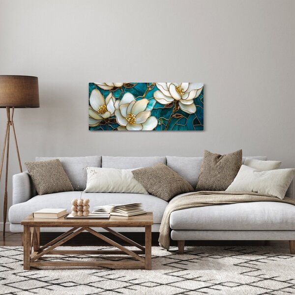 Kép - Ólomüveg magnóliával (120x50 cm)