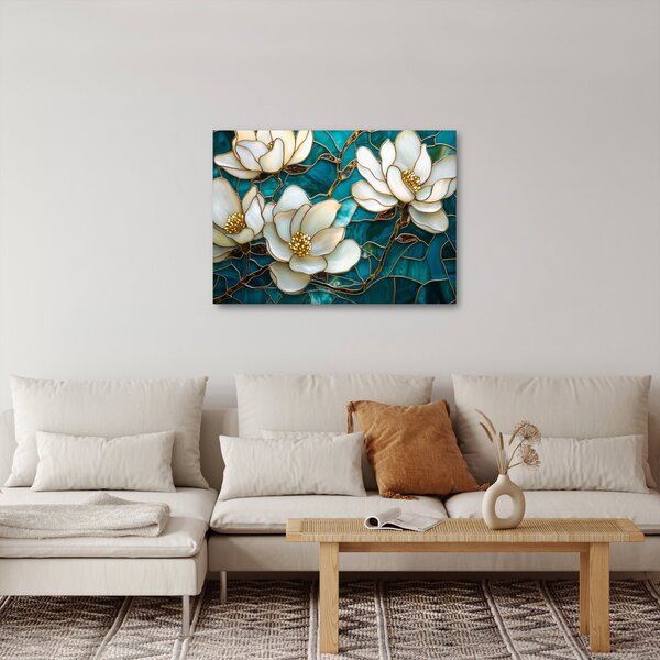 Kép - Ólomüveg magnóliával (70x50 cm)