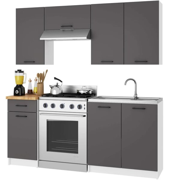 Mosdószekrény 80 cm VERMINA - fehér / szürke