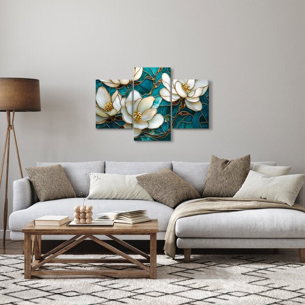 Kép - Ólomüveg magnóliával (90x60 cm)