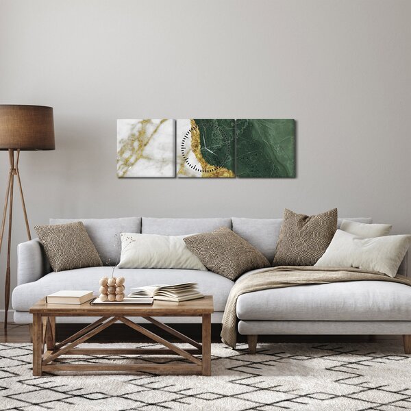 Kép - Zöld márvány N⁰3 (órával) (90x30 cm)