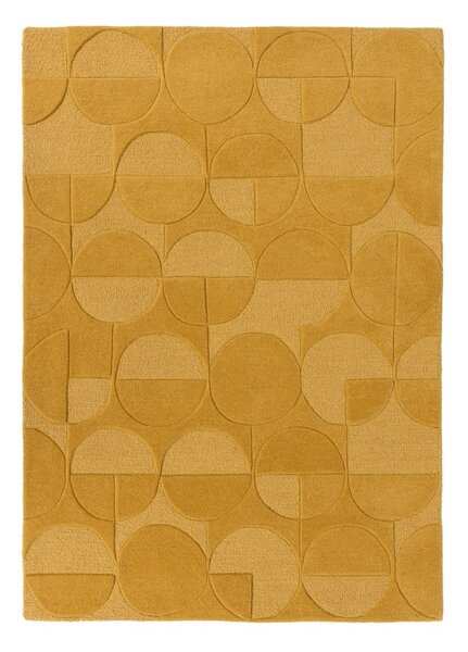Gigi sárga gyapjú szőnyeg, 120 x 170 cm - Flair Rugs