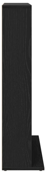 Fekete tölgyszínű szerelt fa CD-szekrény 100x23x89,5 cm