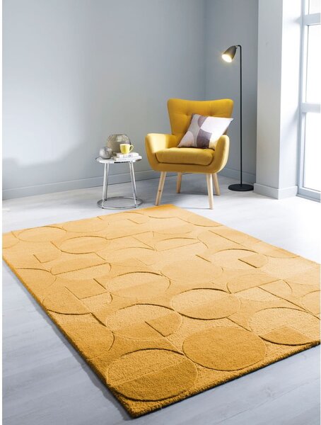 Gigi sárga gyapjú szőnyeg, 160 x 230 cm - Flair Rugs