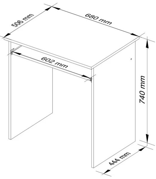 Kisméretű PC-asztal WREN - fehér