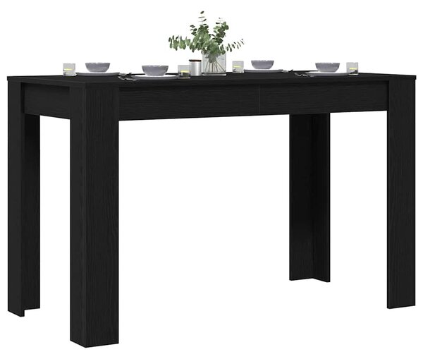 Fekete tölgy színű szerelt fa étkezőasztal 120 x 60 x 75 cm
