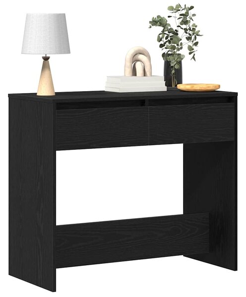 Fekete tölgyszínű szerelt fa dohányzóasztal 89x41x76,5 cm