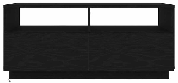 Fekete tölgyszínű dohányzóasztal LED-lámpákkal 90x49x40 cm