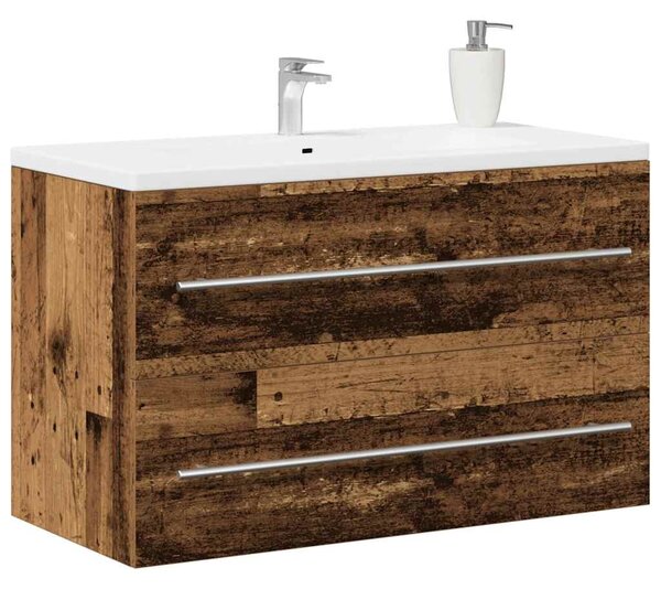 Antik fa színű szerelt fa mosdószekrény 80x38,5x48 cm